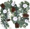 5.9FT Fall White Pumpkin Eucalyptus Garland – Artificial Farmhouse Greenery with Pumpkins, Pinecones & Berries for Thanksgiving, Wedding Arch, Mantel, Table Runner & Home Autumn Decor